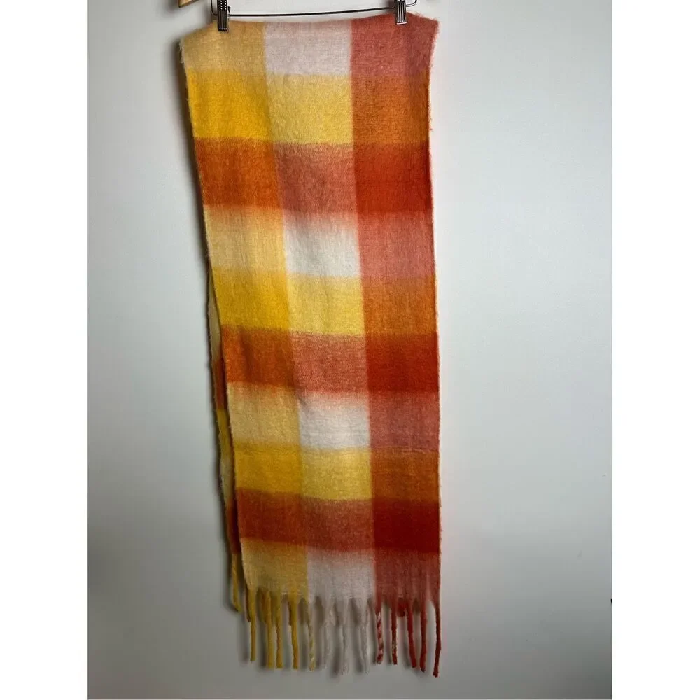 Orange and yellow oversized scarf